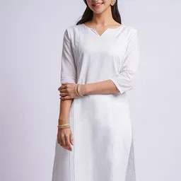 VASTRAMAY Notch Neck Cotton Straight Kurta-picture-48