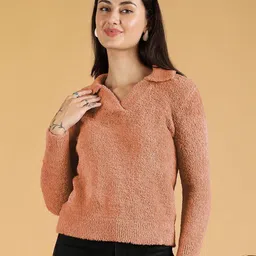 Kotty Women Lapel Collar Crop Pullover-picture-20