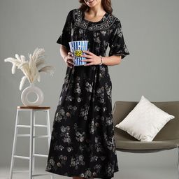9shines Label Printed Maxi Nightdress-image-90