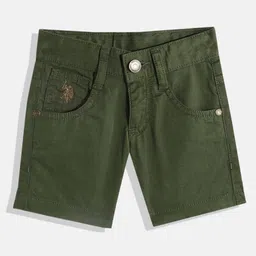 U.S. Polo Assn. Kids Boys Solid Pure Cotton Shorts-picture-41