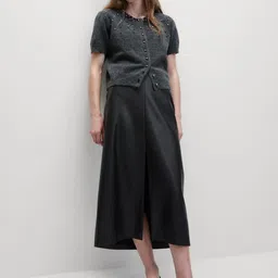 Marks & Spencer Women Embellished Cropped Cardigan-image-4