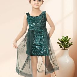 KRISHTINA Girls Self Design A-Line Maxi Dress-image-29