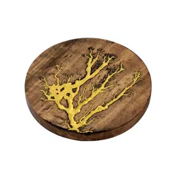 Screw Tight Wooden Round Shape Coaster Set CTR067 (Pack of 4 Pcs) image 3