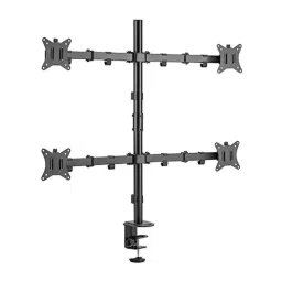 Techut Quad Monitor Arm Steel 399 mm (15.7 inch) Full Extension 883 mm Pole Height, Matte Black-40