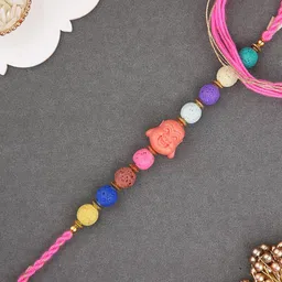 Aapno Rajasthan Set Of 3 Rakhi With Roli Chawal & Greetings Card-76