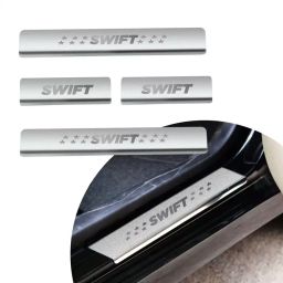 Automoto Stainless Steel Silver Non-led Footstep Door Sill Plate for Maruti Suzuki Swift 2018 All Model (Set of 4)-image-36