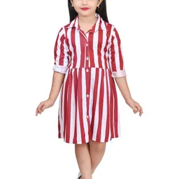 CHANDRIKA Girls Maroon Viscose Rayon Dresses-picture-7