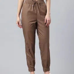 Popnetic Women Pure Cotton High-Rise Joggers Trousers-picture-17