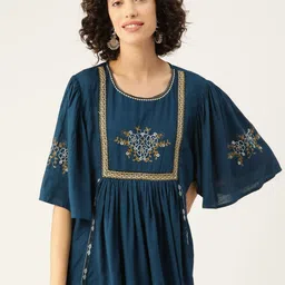 MISRI Floral Embroidered Flared Sleeve Top-image-99