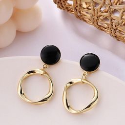 MYKI Gold-Plated Geometric Drop Earrings-36
