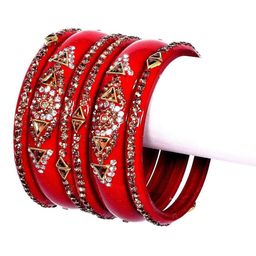 Fashionzara Set Of 6 Stones-Studded Bangles-image-84