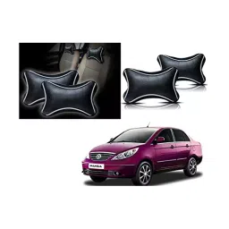 Auto Pearl Black Dots CV Car Neck Rest Pillow Compatible for Tata Manza-19