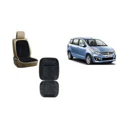 Auto Pearl Car Wooden Bead Seat Cushion 2 Pcs with Grey Velvet Border Compatible for Ertiga Type-2-image-96