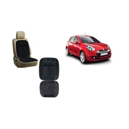 Auto Pearl Car Wooden Bead Seat Cushion with Grey Velvet Border Compatible for Renault Pulse 2 Pcs-image-67