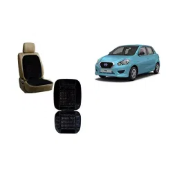 Auto Pearl Car Wooden Bead Seat Cushion with Black Velvet Border Compatible for Datsun Go 2 Pcs-1