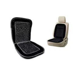 Auto Pearl Car Wooden Bead Seat Cushion with Velvet Border Compatible for All Cars-25
