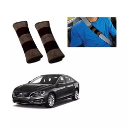 Auto Pearl Seat Belt Cushion (Pack of 2, Brown Black) Compatible for Volvo V60-image-62