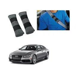 Auto Pearl Seat Belt Cushion (Pack of 2, Grey Black) Compatible for Audi S7-image-98