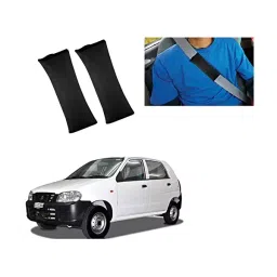 Auto Pearl Seat Belt Cushion (Pack of 2, Black) Compatible for Maruti Suzuki Alto-43
