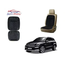 Auto Pearl Car Wooden Bead Seat Cushion with Grey Velvet Border Compatible for M-Class - 2 Pcs-image-30