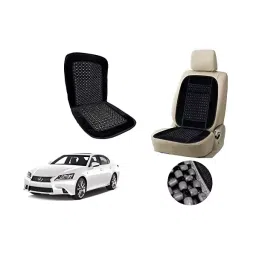 Auto Pearl Car Wooden Bead Seat Cushion with Black Velvet Border Compatible for Lexus GS 350-image-3
