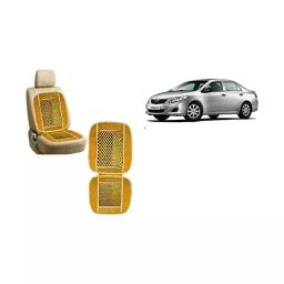 Auto Pearl Car Wooden Bead Seat Cushion with Velvet Border Compatible for Corolla Altis Set of 2 Pcs-18