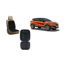 Auto Pearl Car Wooden Bead Seat Cushion with Velvet Border Compatible for Renault Captur - 2 Pcs-image-44