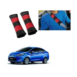 Auto Pearl Seat Belt Cushion (Pack of 2, Black, Red) Compatible for Ford Fiesta Old-image-32