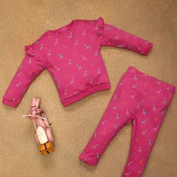 One Friday Girls Pure Cotton Printed Night suit-image-48