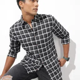 R.Code by The Roadster Life Co. Classic Fit Checked Casual Shirt-image-70