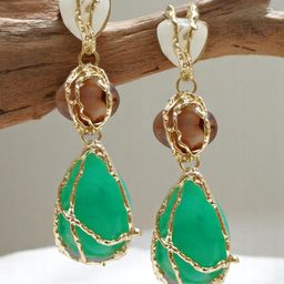 fabula Artificial Beaded Teardrop Shaped Drop Earrings-image-10