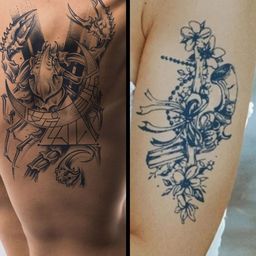 LICK Set Of 2 Matte Finish Semi Temporary Body Tattoo - LK-793,LK-654-13