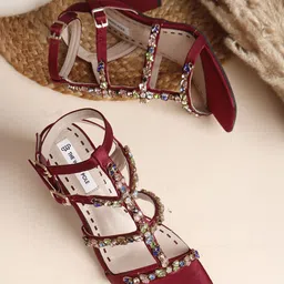 THE WHITE POLE Women Fashionable Trending Partywear Block Heel Sandals-50