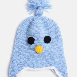 MayRa Knits Hand Knitted Cartoon Animal Eyes Embroiudered Cap - Blue-picture-30