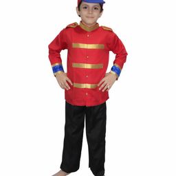 Kaku Fancy Dresses Mangal Pandey National Hero Freedom Fighter Republic Day & Independence Day Theme Costume Set - Red & Black-image-1