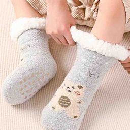 Kidofash Wool Animal Print Socks-Grey-image-47