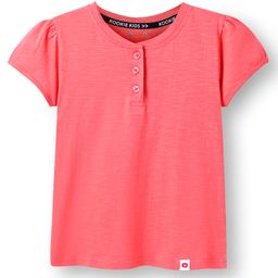 Kookie Kids Knitted Half Sleeves Solid Color Henley Neck T-Shirt - Dark Pink-picture-12
