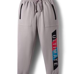 Pine Kids Knit Full Length Lounge Pant with Text Print - Grey-picture-42