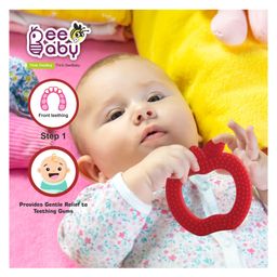 BeeBaby Apple Shape Soft Silicone Teether - Red image 2