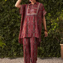 Lakshita Women Pink Printed Rayon Co-Ord Set-image-21