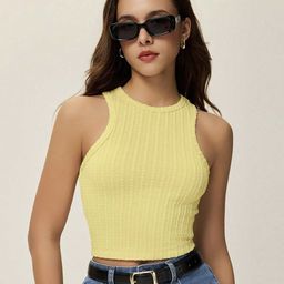 RAHI TRENDZ Women Vertical Stripes Round Neck Tank Crop Top-picture-56