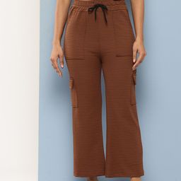 Aarika Women Textured Relaxed Cargos-image-117