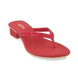 Metro Women Red Solid Sandals-49