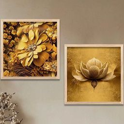 walllane Floral Wall Art With Frame Home Decor Wall Painting For Living Room Office Bedroom-picture-34