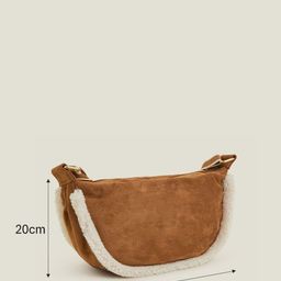 Accessorize Textured Half Moon Sling Bag with Quilted image 3