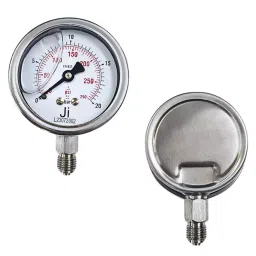 Japsin Instrumentation Glycerin Filled Economical Pressure Gauge 0 to 20 Bar Range 63 mm (2½ Inch) Dial Size, JIPL-EPG-63MM-B11-27