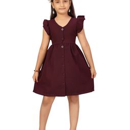 BAESD Girls V-Neck Flutter Sleeve A-Line Dress-image-20