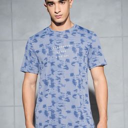 Technosport Abstract Printed Anti Static Slim Fit T-Shirt-image-7