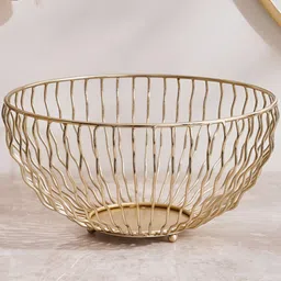 Home Centre Ember Opt Gold Toned Metal Decorative Bowl-image-79