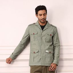Mr Bowerbird Single-Breasted Tailored Fit Safari Blazer-image-59